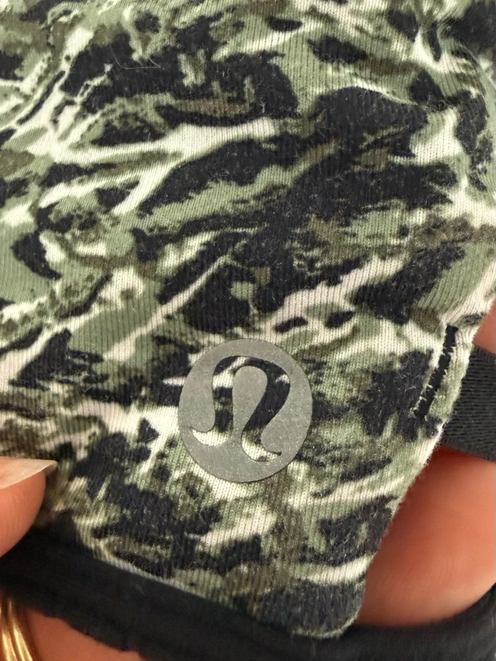 Lululemon Hot Spell Bra - Mini Ripple Olive Green/Black - Size 6